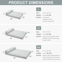Tinaco Orthopedic Cooling Bed for Large Dogs & Cats, Removable Washable Cover (X-Large, White/Grey)