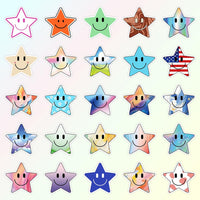 50PCS Smile Face Stickers Cute Water Bottle Stickers for Kids – Fun for Kids & Family - 50pcs Star Stickers - image 3
