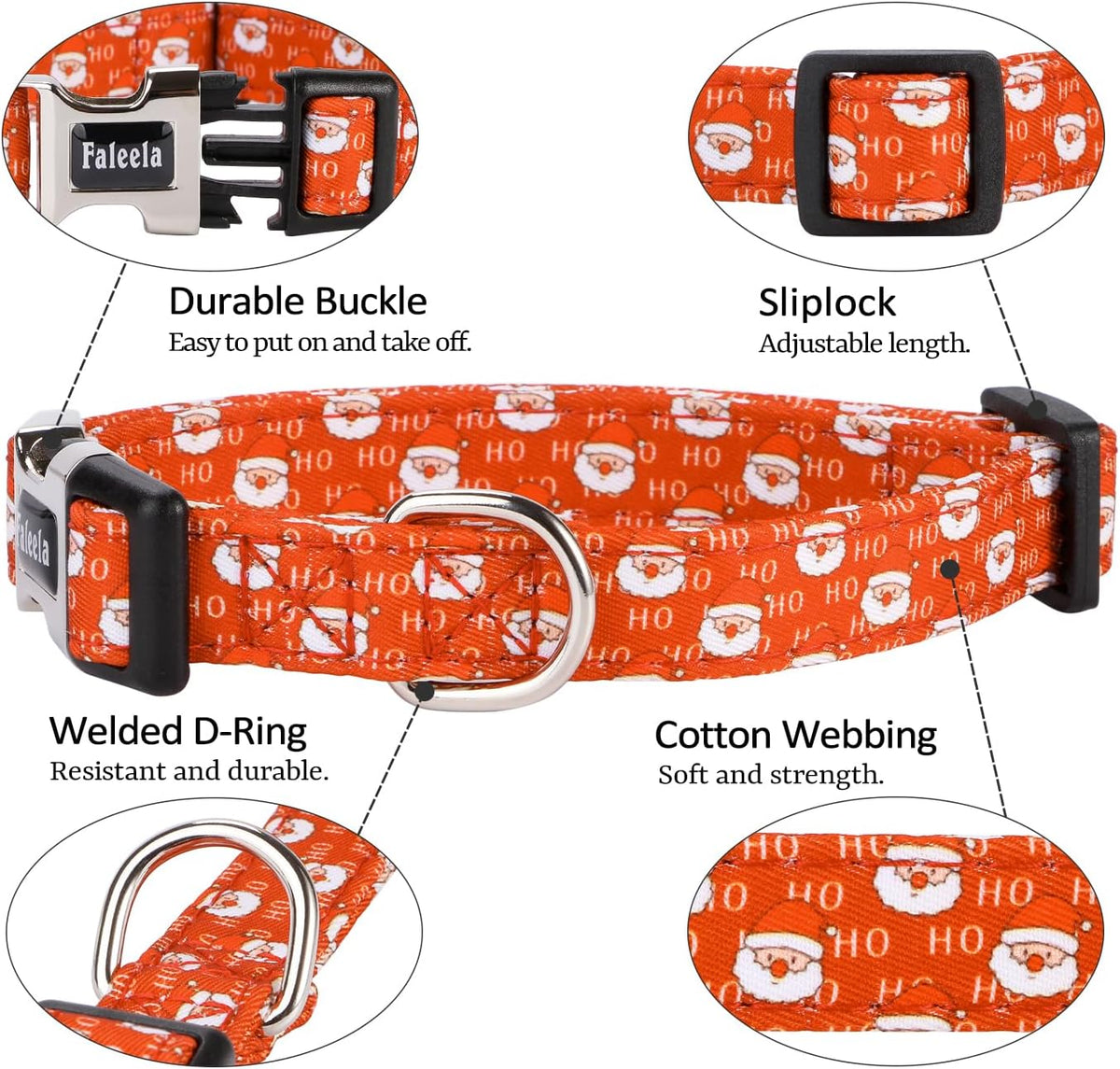 Faleela Soft &Comfy Bowtie Dog Collar - Large(Pack of 1) / Christmas Red - image 3