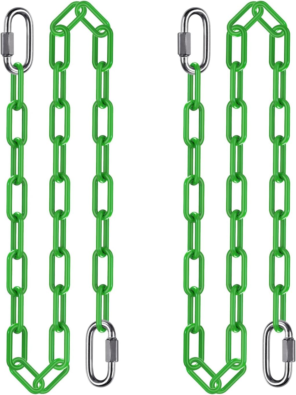 BeneLabel 40 inch yellow coated heavy duty hanging chains with carabiners - view 7