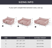 Bedsure Cute Cat Couch for Pets - Fluffy Small Dog Sofa with Premium Soft Corduroy Fleece, Pet Sofa with Removable Washable Cover, Supportive Dog Couch Bed for Small Medium Dogs, 30inch, Blush Pink