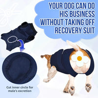 Lukovee Recovery Suit for Dogs, Zipper On Recovery Suit for Female Male Dog, Onesie Abdominal Wounds Cone E-Collar Alternative Prevent Licking Spay Recovery Suit (DBL,XXL)