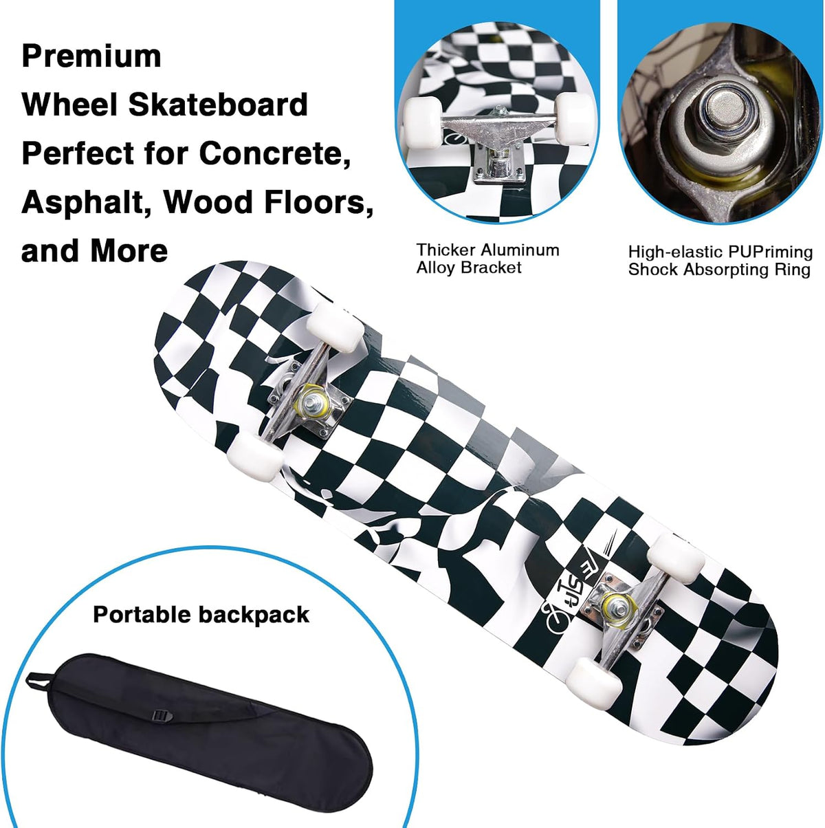 Skateboards for Beginners Kids Boys Girls and Adults, 31''x8'' - Motion Check - image 4