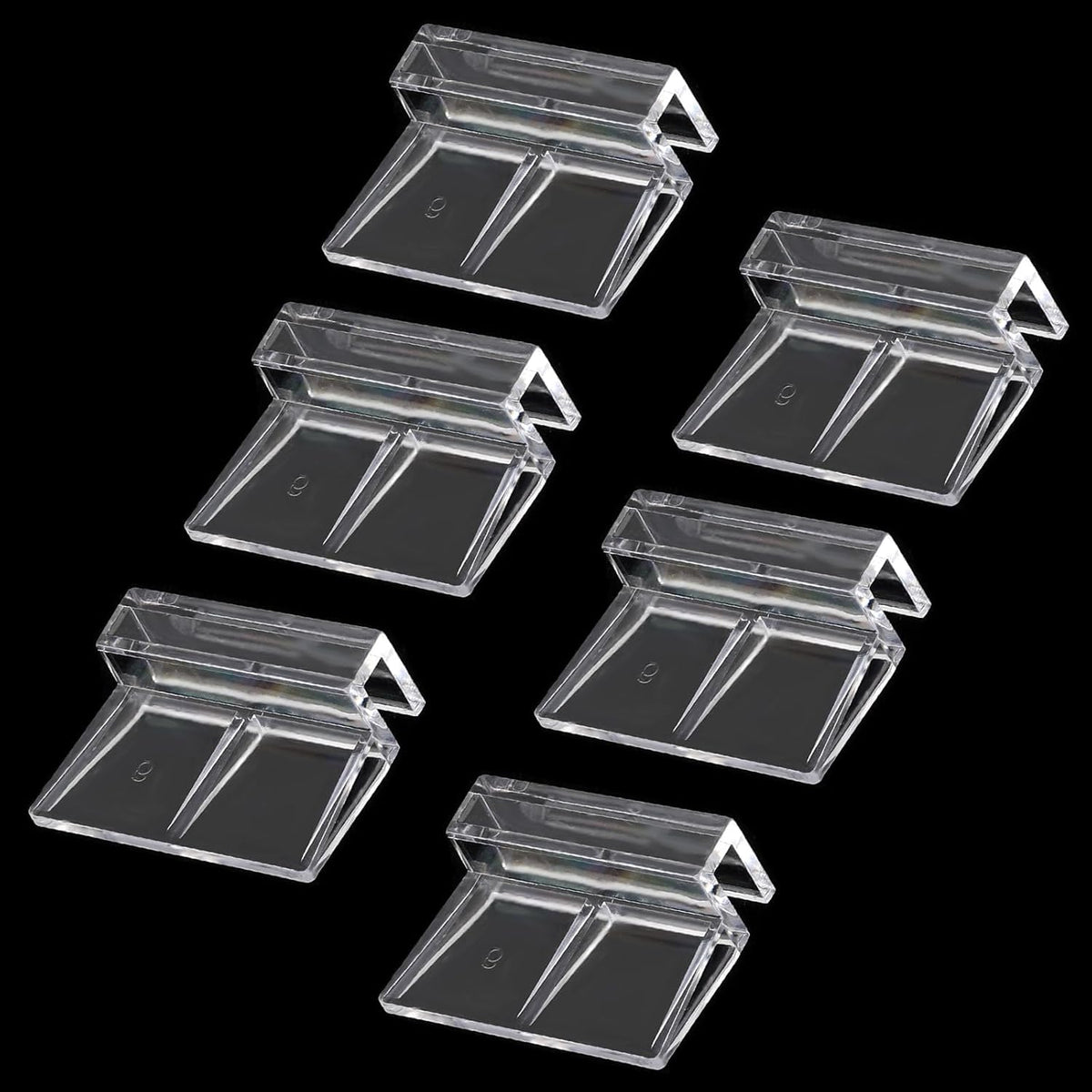 Sliverdew 6 PCS Aquarium Lid Clips, Plastic Fish Tank Cover - for 6mm thickness