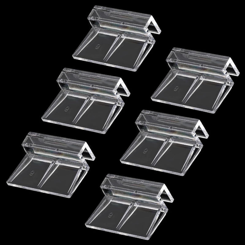 Sliverdew 6 PCS Aquarium Lid Clips, Plastic Fish Tank Cover - for 6mm thickness