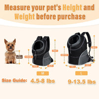 Dog Front Carrier Backpack, Adjustable Breathable Dog Backpack – Essentials for Dogs - Black / Large (9-13.5lbs) - image 2