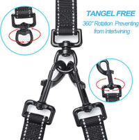 Double Dog Leash, No Tangle Dual Leash - Black - image 2