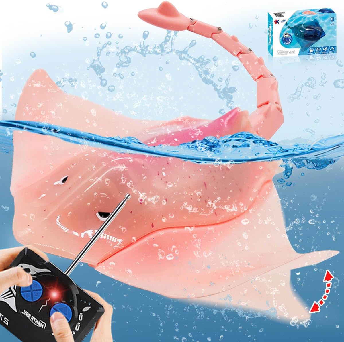 LAFALA remote control diving stingray pool toy with flapping rubber wings - view 2