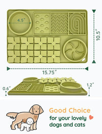 Slow Feeder Bowl, Silicone Lick Mat with Suction Cups for Dog Cat, Snuffle Mat for Pet Smell - Green / Starry Clouds 4in1 - image 4