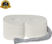 Lependor 72 white paper eye masks, blank masquerade masks with elastic ropes - view 3
