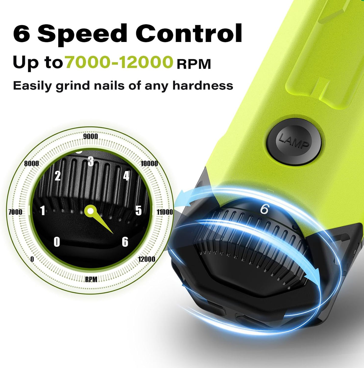 Casfuy 6-Speed Dog Nail Grinder - Green - image 2