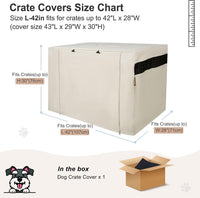 42-Inch Dog Crate Cover with Mesh, Waterproof Kennel Cover - 42.0"L x 28.0"W x 30.0"H / Beige - image 3