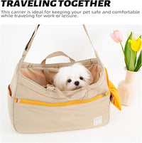 Soft and Comfortable Pet Carrier and Business Backpack with Strong Support - Ideal for Business, Travel, and Outings with Small Dogs and Cats (Kahki,15.7" L x 5.5" W x 9.8" H，up to 16lbs