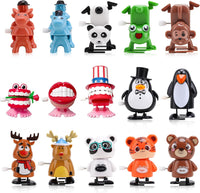EEOCWF Christmas wind up toys for kids, 15 clockwork Santa, snowman and penguin figures