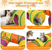 H-4-Way Collapsible Cat Tunnels for Kittens Indoor Entertainment - image 4