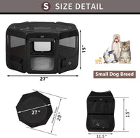 Dog Playpen Portable Pet Play Pens for Small Dog/Cat/Rabbit/Chicks - Black / 8 / Small (28"x28"x14") - image 2