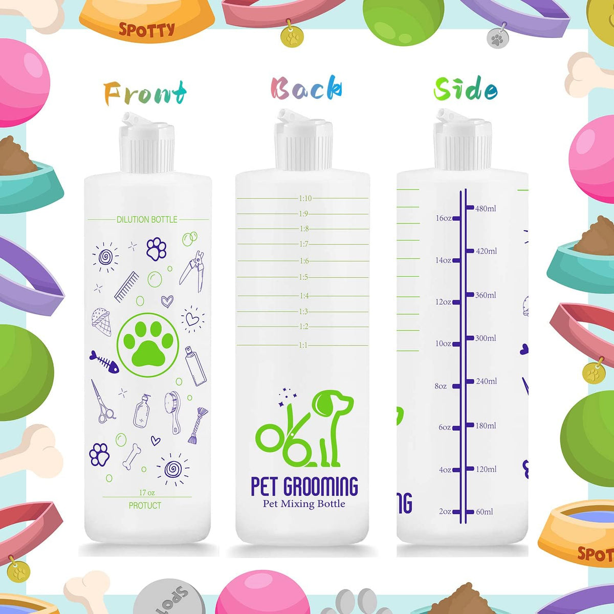2 Pack Pet Shampoo Dilution Bottles - 4 - image 2