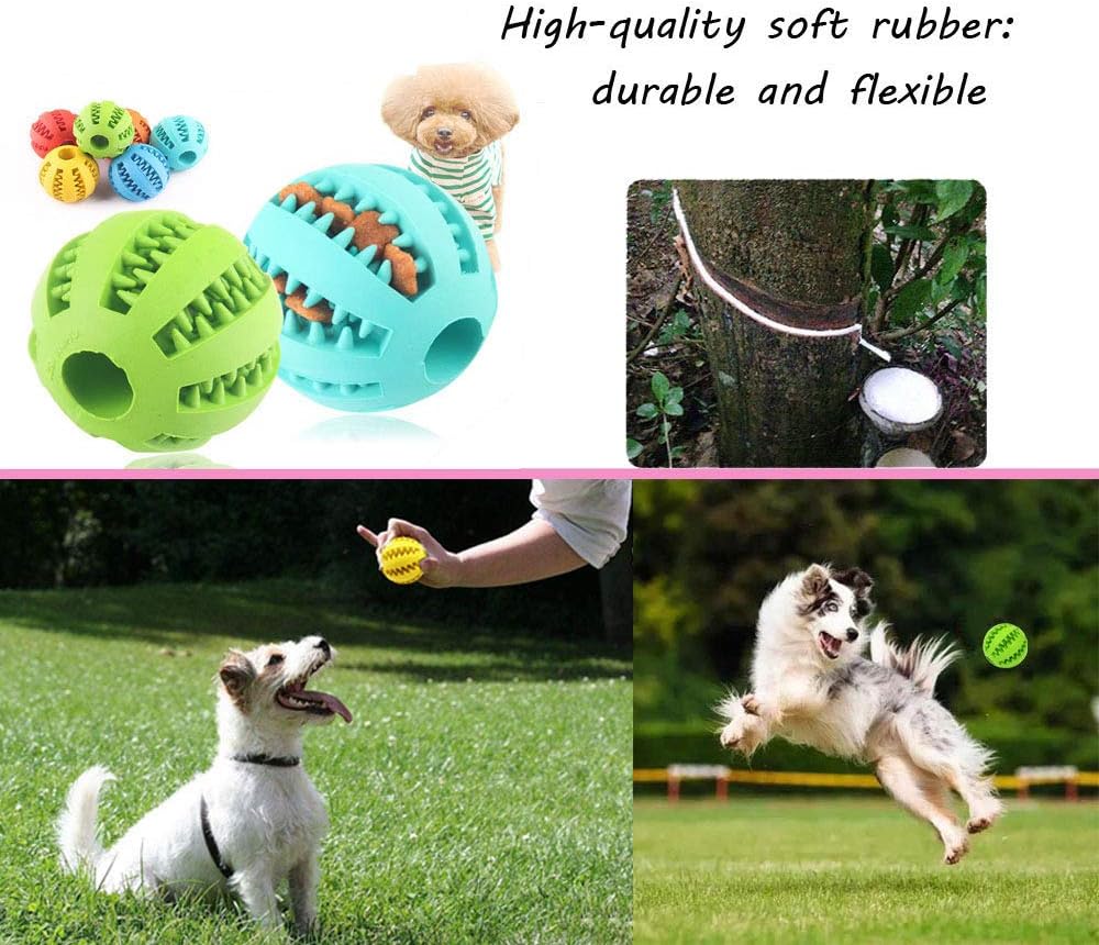 Sunglow 2 Pack Dog Toy Ball – Essentials for Dogs - Blue/Green / 2 in - image 4