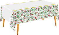 Fall Thanksgiving decorations, Disposable Tablecloth - Christmas Seasonal Holly