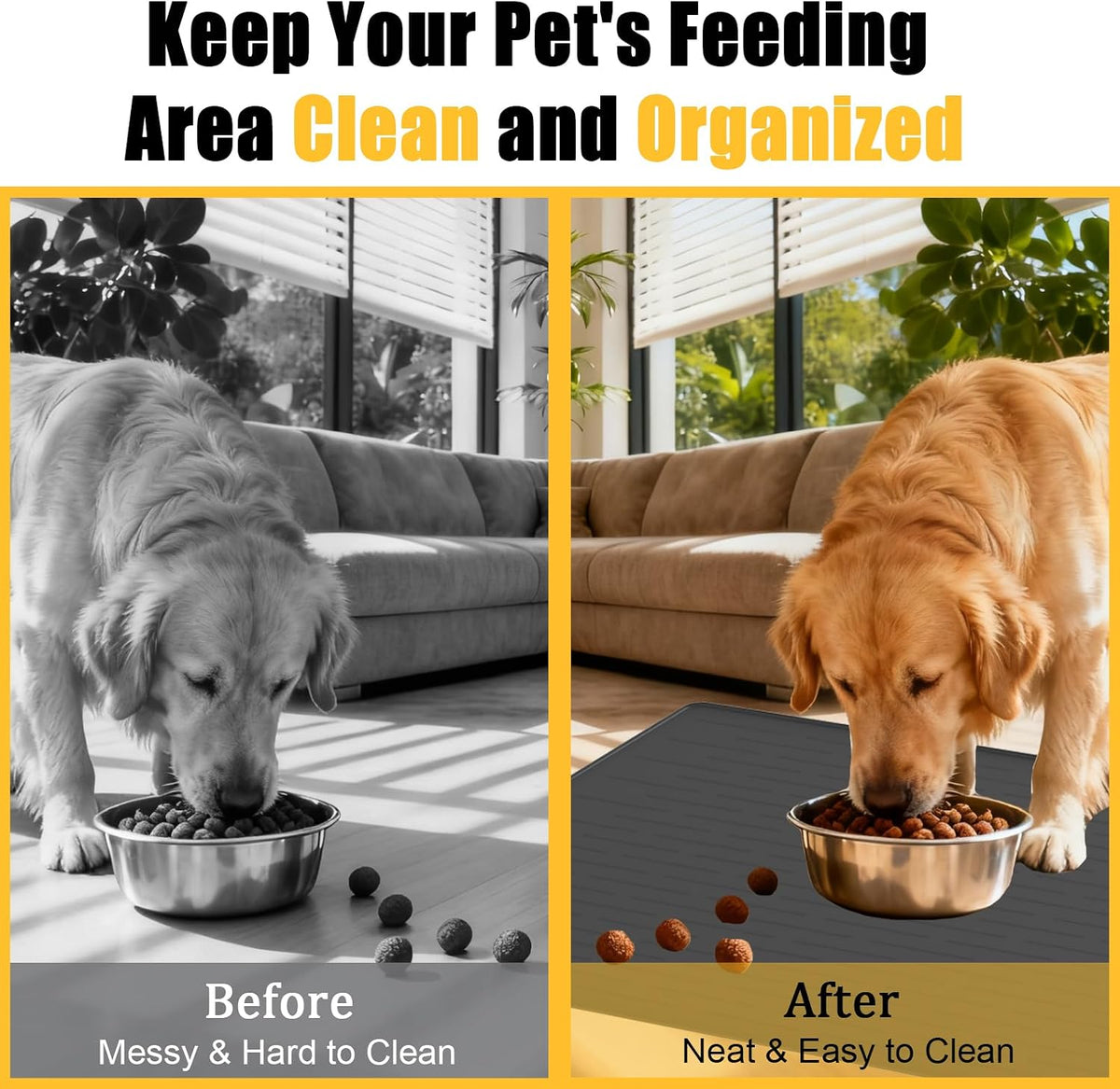 51.2"x25.6" Largest Dog Food Mat - Dark Gray / 31.8"L x 23.8"W - image 3