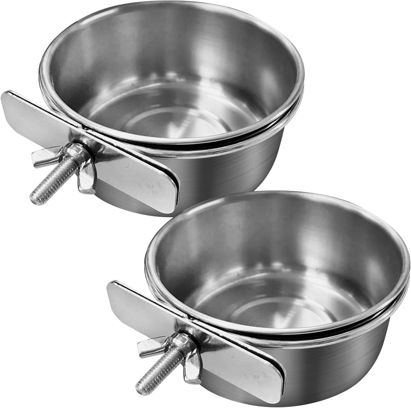 Bird Feeding Dish Cups Parrot Food Bowl Clamp Holder Coop Cup - 2 PCS Single screw (S)