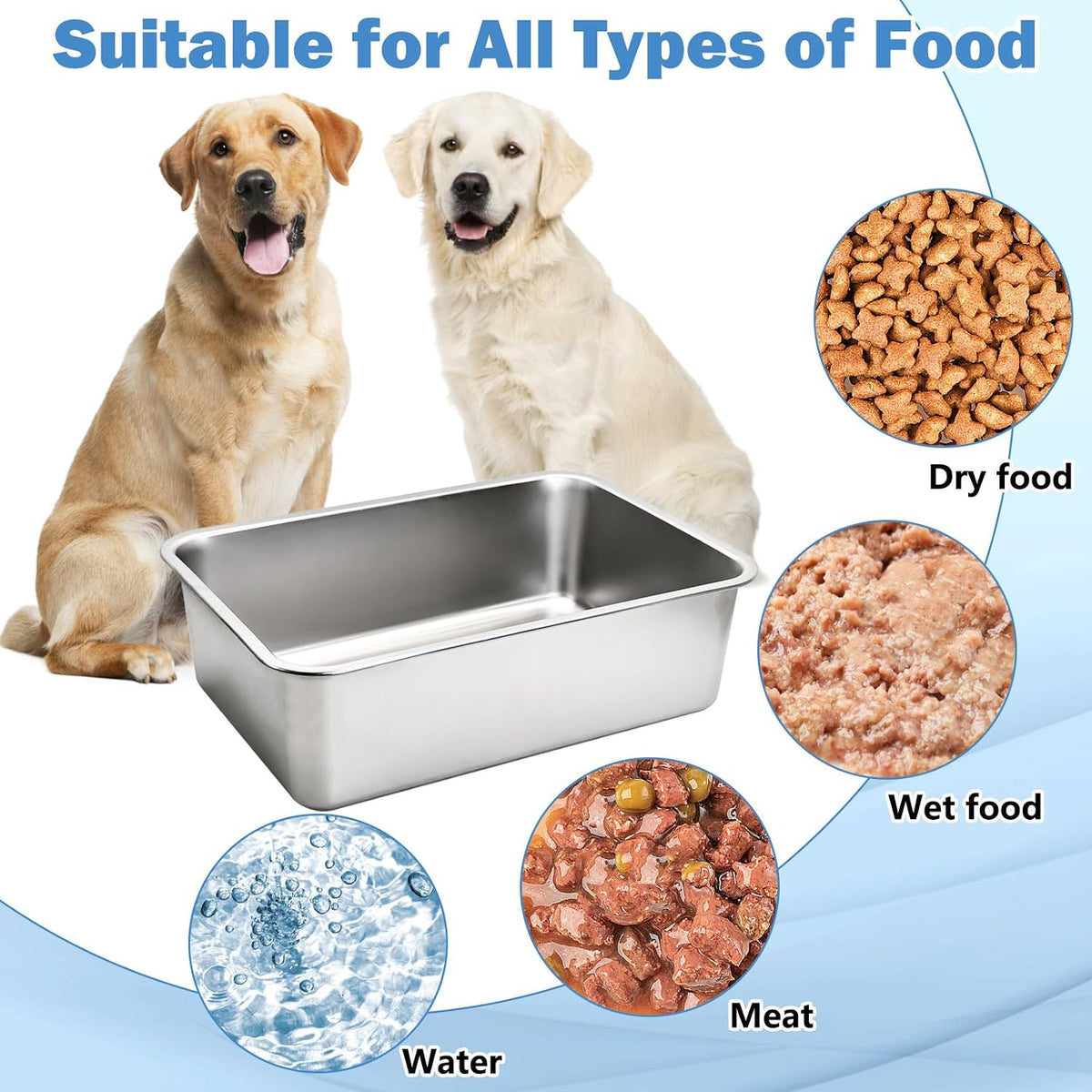 Stainless Steel Dog Water Bowl - 1 Pack-4 Gallon - image 2