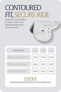 Equinavia Eidsvoll Shaped English Saddle Pad for Show Jumping with Ultra Fleece Trim