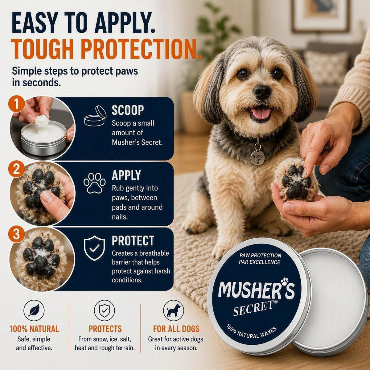 Musher’s Secret Paw Wax, 60 Grams – Essentials for Dogs - image 3