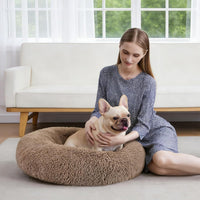 MIXJOY Orthopedic Dog Bed Comfortable Donut Cuddler Round Pet Beds - S(23’’x 23’’) / Brown - image 4