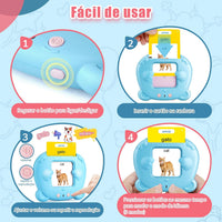Spanish & English Talking Flash Cards for Toddler - Blue / Portuguese & English (224 Words) - image 4