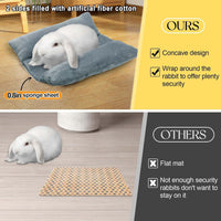 15.7" x 14" Bunny Bed for Rabbit Cage, Thickened & Soft – Daily Care for Small Pets - Gray / 13 x 14In - image 2