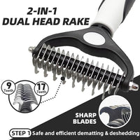 Dog Brush for Shedding, 7 PCS Dog Grooming Brush Kit, Undercoat Rake, Slicker Brush, Deshedding Comb, Bath Brush, Nail Clipper for Long & Short Haired Dogs & Cats, Black