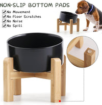 Black Raised/Elevated 15°Slanted Ceramic Dog Bowl for Small Breeds - Black / 3.6 CUPS - Medium Dog Bowls - image 3