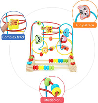 QZMTOY Bead Maze Toy for Toddlers Wooden Bead Toys Colorful Roller - image 2