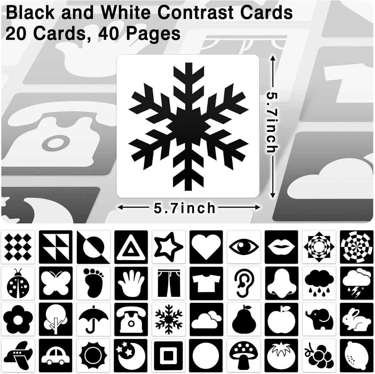 High Contrast Black and White Baby Cards for Newborns 0-3 Months – Fun for Kids & Family - 0-3 Months - image 3
