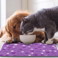 Dog Food Mat, Absorbent Water Bowl Mats Cat Pet Feeding Placemats Pink 20 * 12 inch – Essentials for Dogs - LightPurple / 20"L x 12"W - image 4