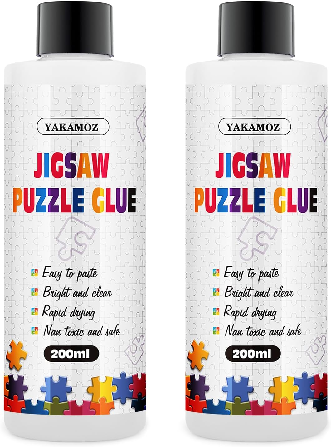 YAKAMOZ Jigsaw Puzzle Glue Clear, Quick Drying with Scraper - 400ml
