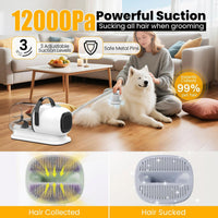 Dog Grooming Vacuum, All-in-One Pet Grooming Kit with Hair Clipper & Shedding Brush, Low Noise - White - image 2