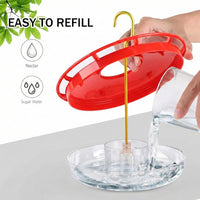 2 Pack 16 oz Saucer Hummingbird Feeders for Outdoors - Pure Red / 1-Feeder Set - image 3