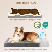 EHEYCIGA Orthopedic Dog Bed Large with Removable Washable Cover - 41*27*3.5 inches / Grey - image 2