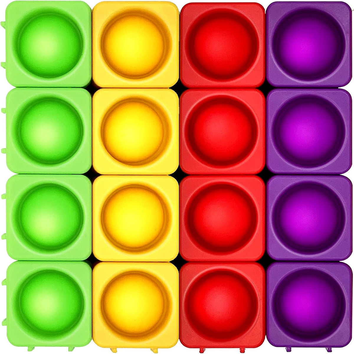 Candisplay giant silicone pop fidget blocks in red, yellow and green, 16 pieces - view 5