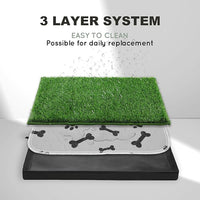 Dog Grass Pad with Foldable Dog Litter Box,Large Liner Base for Balcony，Ultra-Absorbent Artificial Grass Pads for Dogs Pee Pad Holder, Potty Training, 2 PCS Reusable Pee Pad