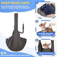 SlowTon Dog Carrier Sling - A-Grey Cotton Fabric / For Pets 12-16lbs - image 4