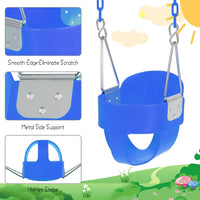 Domaker toddler swing seat with high back bucket and plastic coated chains in green - view 4