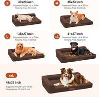 Orthopedic Dog Bed Medium Size Dog, 3 Inch Memory Foam Pet Bed for Small and Medium Dogs, Washable Removable Cover, Nonskid Bottom, Waterproof, 35x23 Inches, M Brown Grey