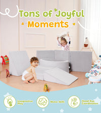 Elftopia foam climbing set with ball pit, stairs and ramps for toddlers in grey - view 15