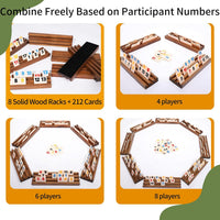 Wahartoly rummy cube tile game with 160 tiles and 6 wooden pine racks - view 4