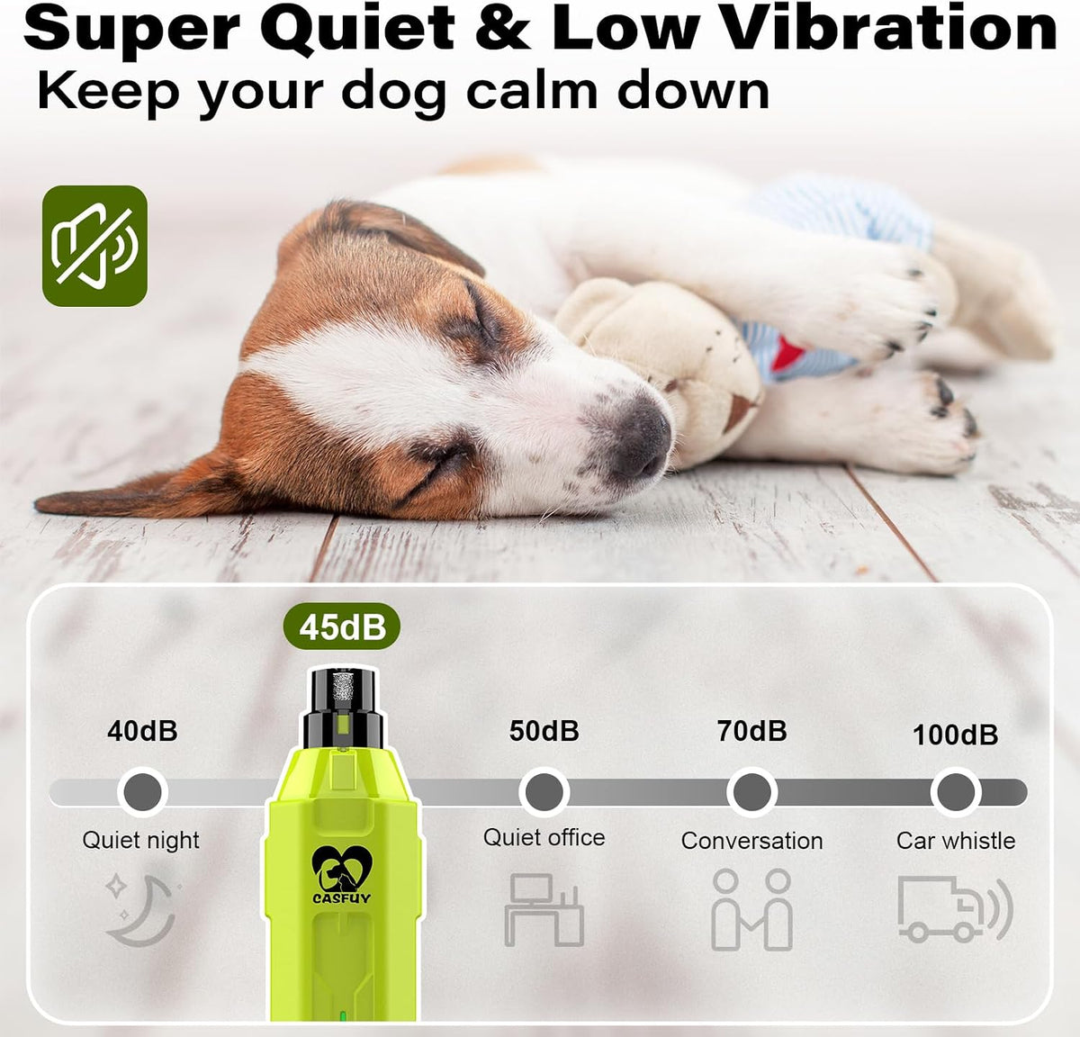 Casfuy 6-Speed Dog Nail Grinder - Green - image 4
