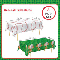 Oigco race car tablecloth with black and white checkered pattern on a rectangular party table - view 11