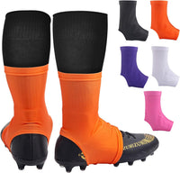 Football Spats Cleat Covers, Youth Boys, Keeps Dirt - Orange / Large
